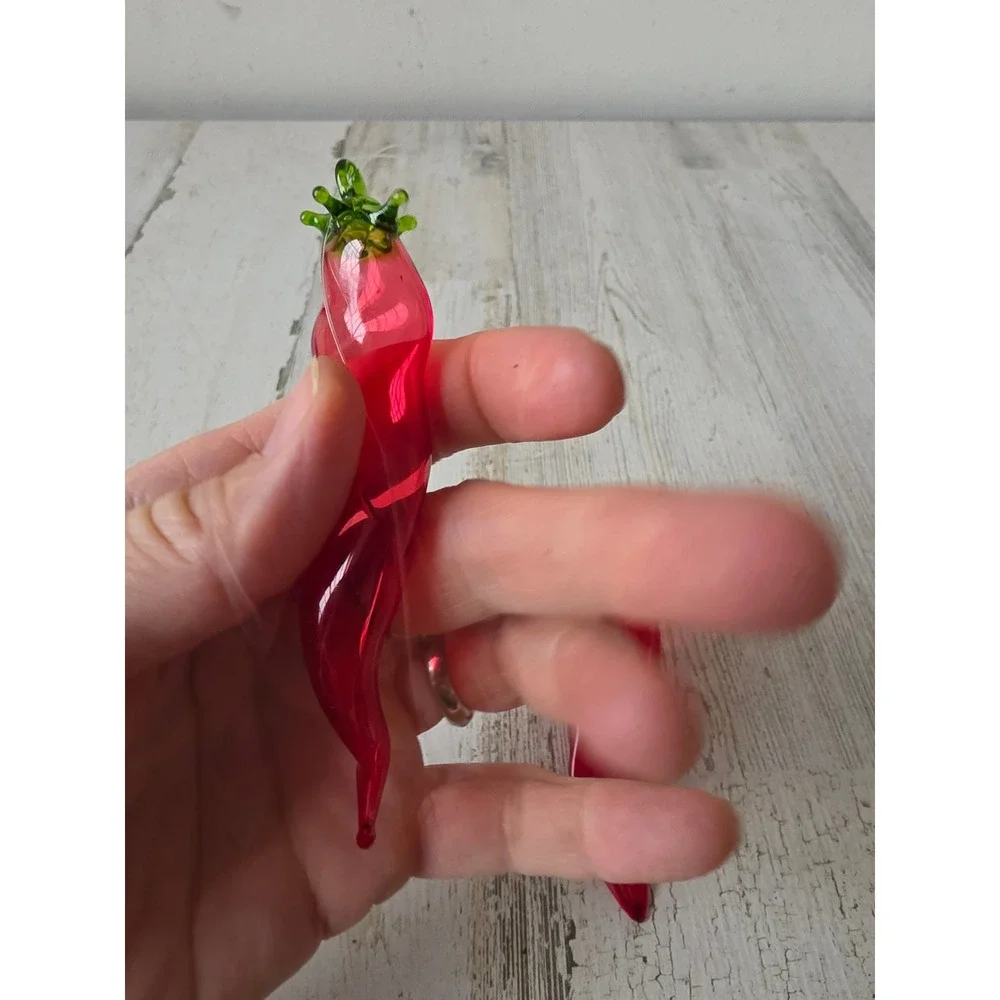 Glass chili ornament pepper vegetable fruit Xmas tree unique Italian‎ style